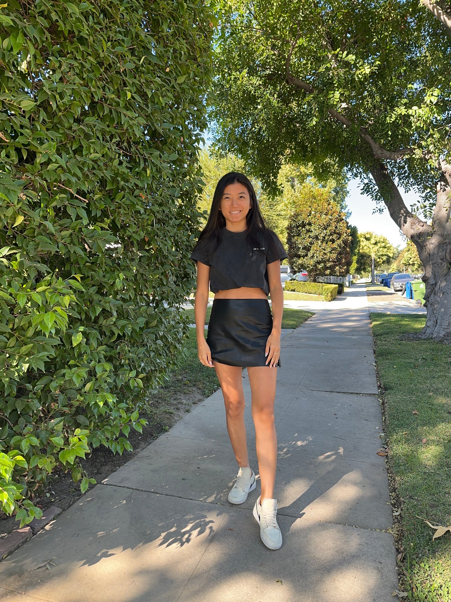 Black Vegan Leather Mini Skirt