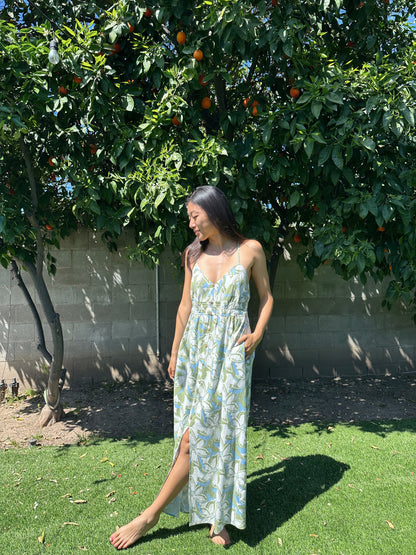 Green and Blue Floral Dress