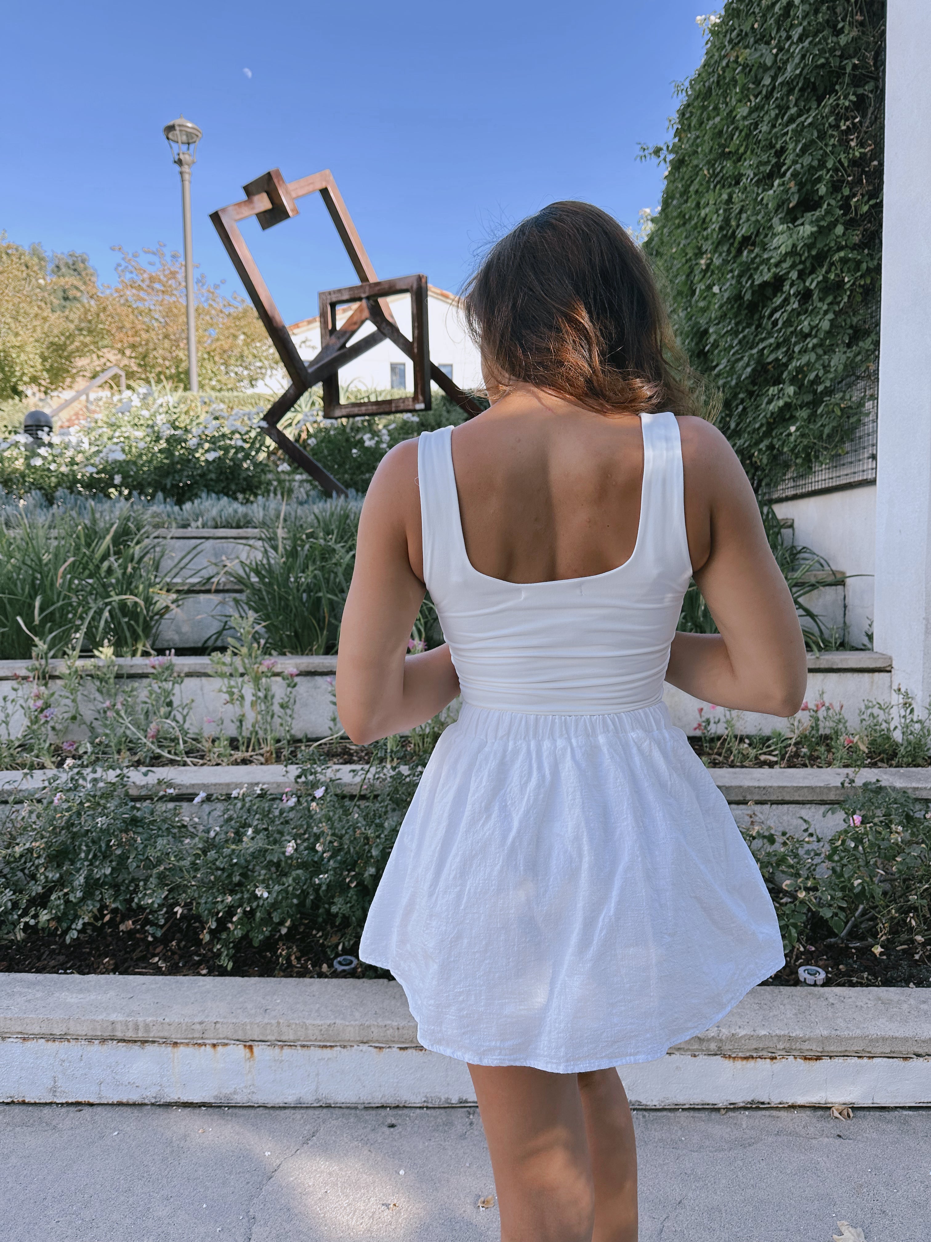 White Sleeveless Scoop Neck Bodysuit